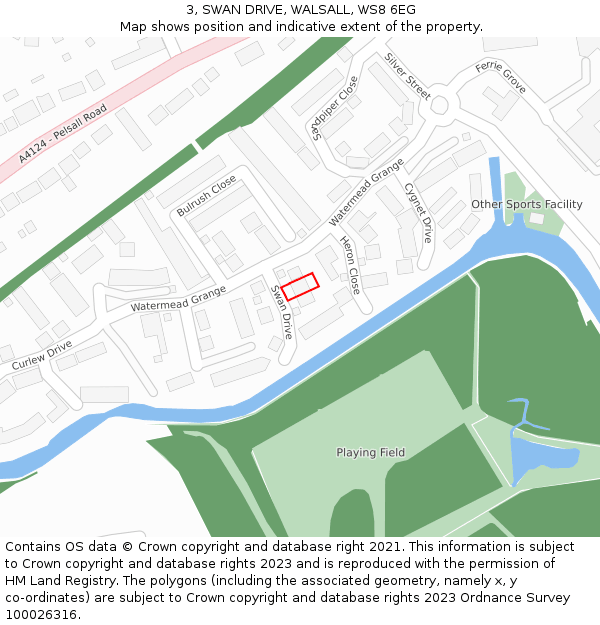 3, SWAN DRIVE, WALSALL, WS8 6EG: Location map and indicative extent of plot