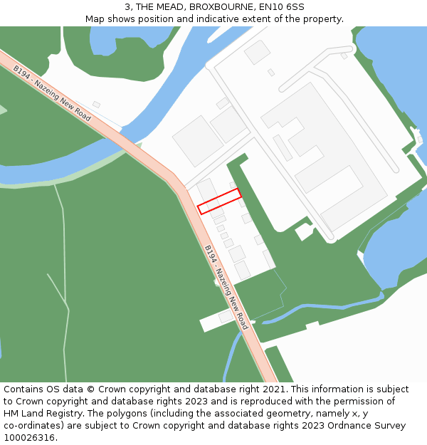 3, THE MEAD, BROXBOURNE, EN10 6SS: Location map and indicative extent of plot