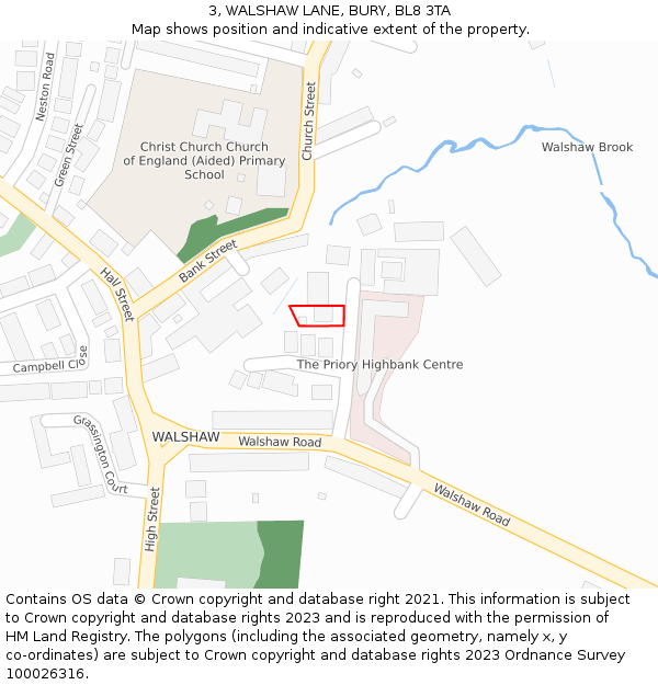 3, WALSHAW LANE, BURY, BL8 3TA: Location map and indicative extent of plot