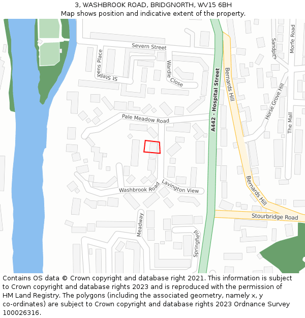 3, WASHBROOK ROAD, BRIDGNORTH, WV15 6BH: Location map and indicative extent of plot