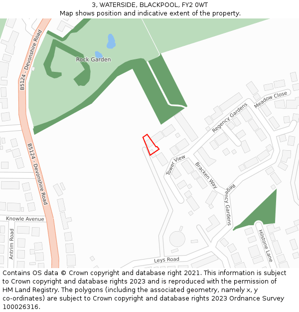 3, WATERSIDE, BLACKPOOL, FY2 0WT: Location map and indicative extent of plot