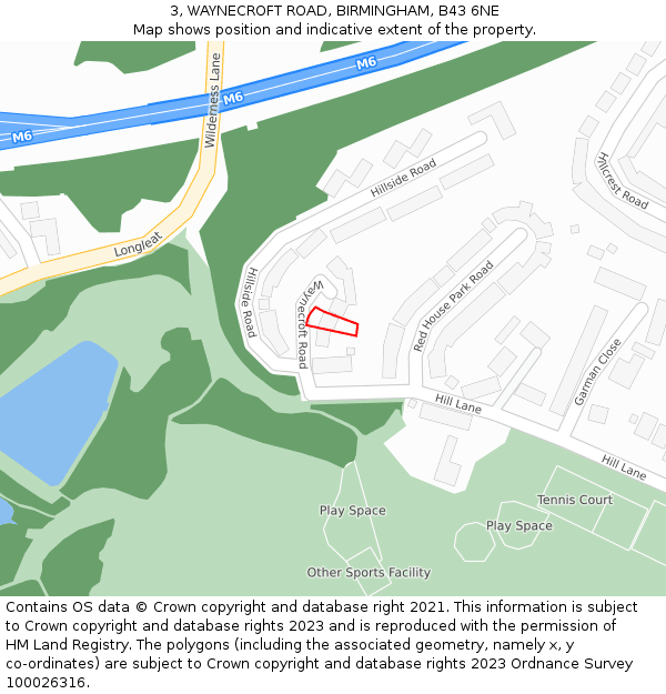 3, WAYNECROFT ROAD, BIRMINGHAM, B43 6NE: Location map and indicative extent of plot