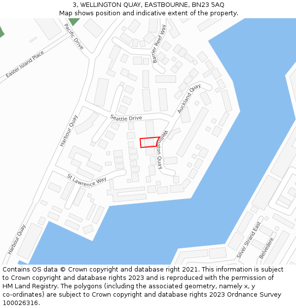 3, WELLINGTON QUAY, EASTBOURNE, BN23 5AQ: Location map and indicative extent of plot