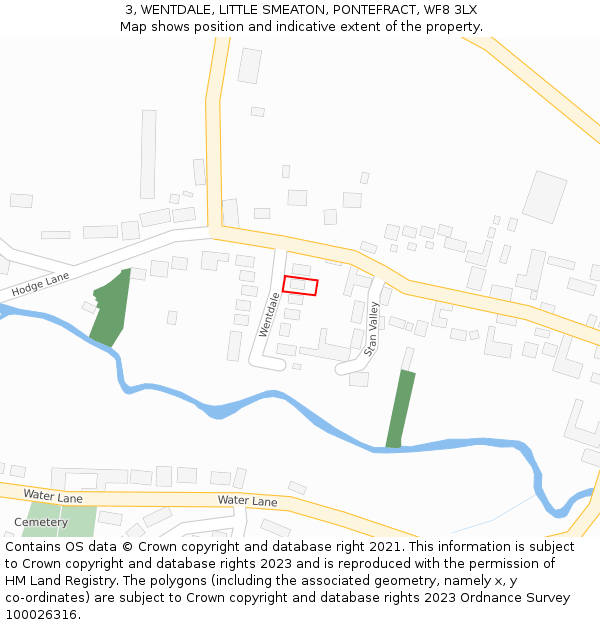 3, WENTDALE, LITTLE SMEATON, PONTEFRACT, WF8 3LX: Location map and indicative extent of plot