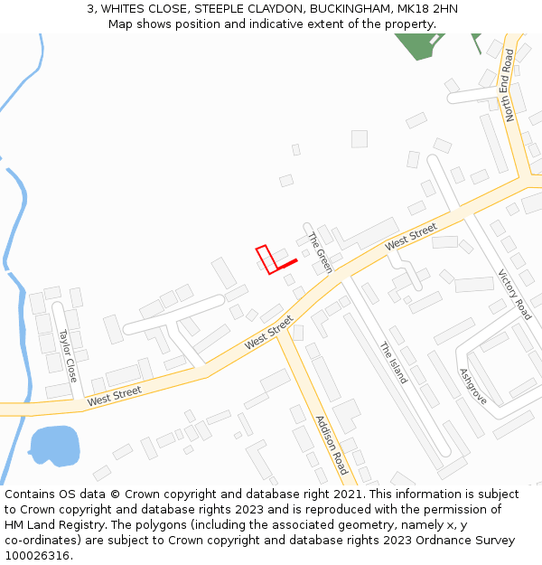 3, WHITES CLOSE, STEEPLE CLAYDON, BUCKINGHAM, MK18 2HN: Location map and indicative extent of plot