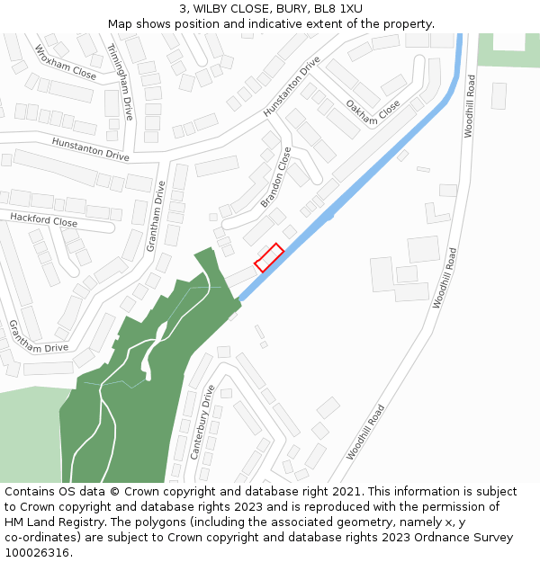 3, WILBY CLOSE, BURY, BL8 1XU: Location map and indicative extent of plot