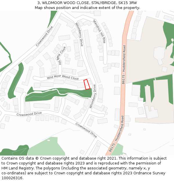 3, WILDMOOR WOOD CLOSE, STALYBRIDGE, SK15 3RW: Location map and indicative extent of plot