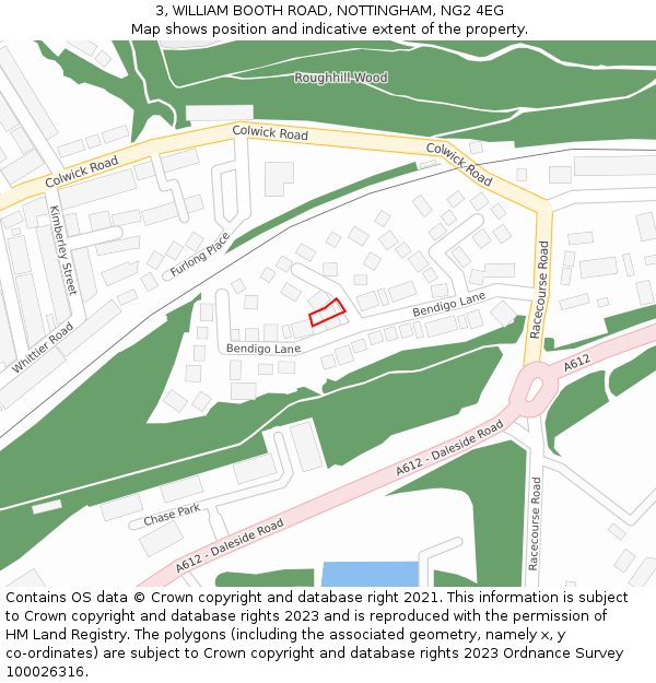 3, WILLIAM BOOTH ROAD, NOTTINGHAM, NG2 4EG: Location map and indicative extent of plot