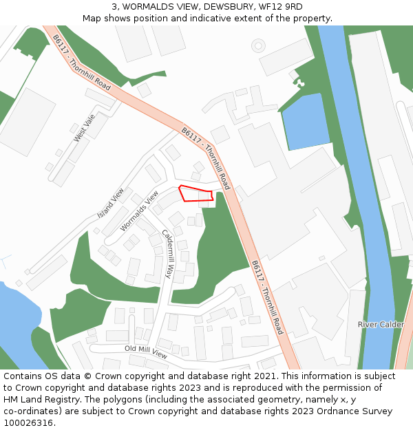 3, WORMALDS VIEW, DEWSBURY, WF12 9RD: Location map and indicative extent of plot