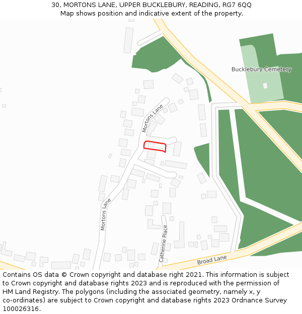 30, MORTONS LANE, UPPER BUCKLEBURY, READING, RG7 6QQ: Location map and indicative extent of plot