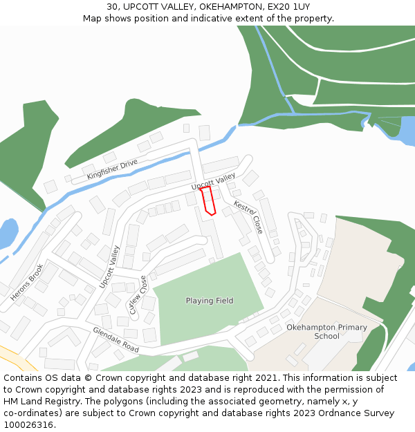 30, UPCOTT VALLEY, OKEHAMPTON, EX20 1UY: Location map and indicative extent of plot