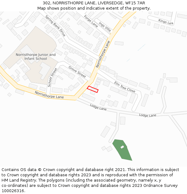 302, NORRISTHORPE LANE, LIVERSEDGE, WF15 7AR: Location map and indicative extent of plot