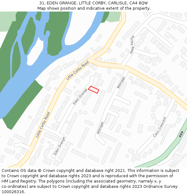 31, EDEN GRANGE, LITTLE CORBY, CARLISLE, CA4 8QW: Location map and indicative extent of plot