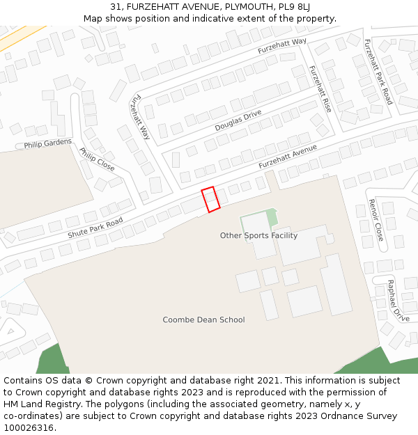 31, FURZEHATT AVENUE, PLYMOUTH, PL9 8LJ: Location map and indicative extent of plot