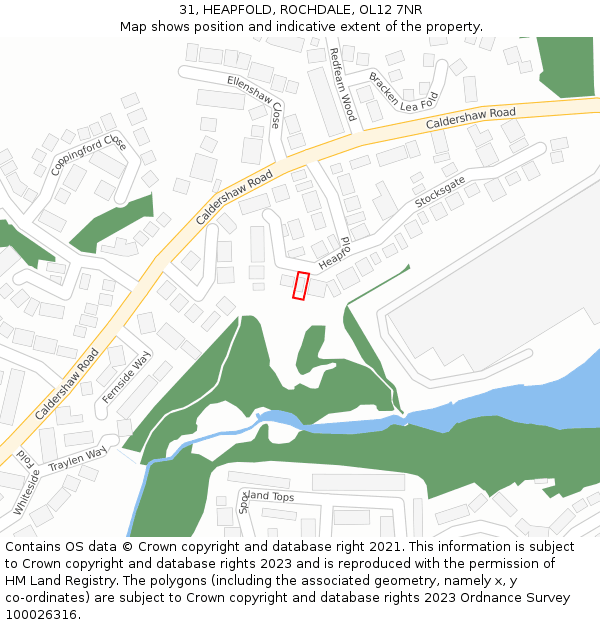 31, HEAPFOLD, ROCHDALE, OL12 7NR: Location map and indicative extent of plot