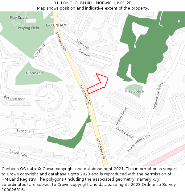 31, LONG JOHN HILL, NORWICH, NR1 2EJ: Location map and indicative extent of plot