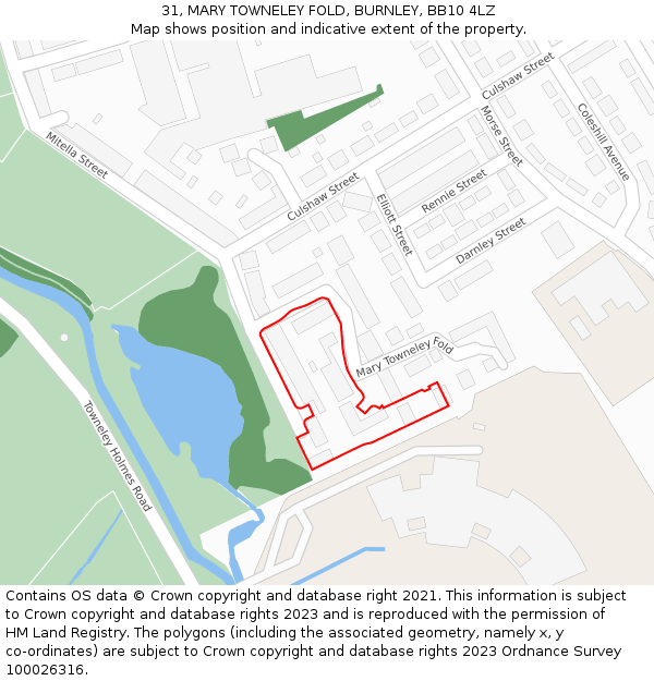 31, MARY TOWNELEY FOLD, BURNLEY, BB10 4LZ: Location map and indicative extent of plot