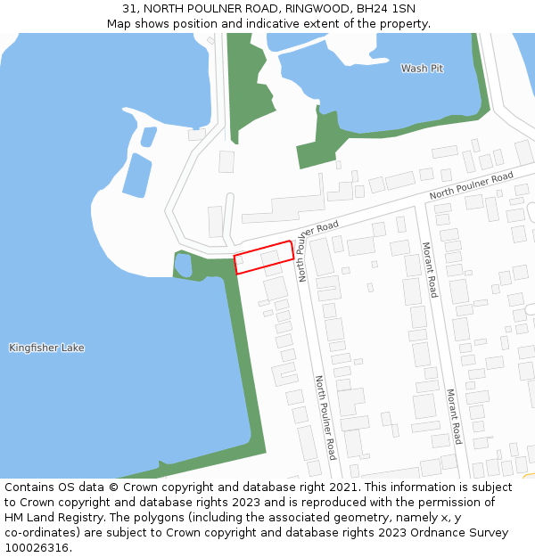 31, NORTH POULNER ROAD, RINGWOOD, BH24 1SN: Location map and indicative extent of plot