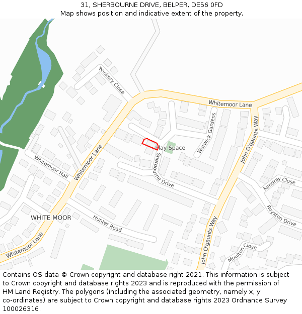 31, SHERBOURNE DRIVE, BELPER, DE56 0FD: Location map and indicative extent of plot