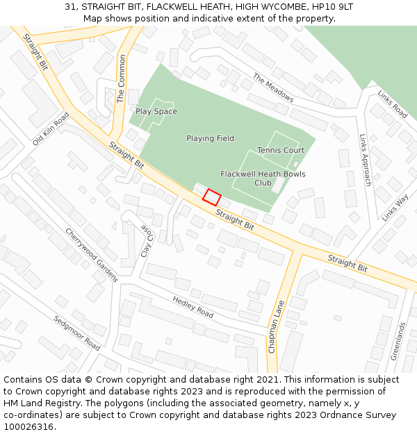 31, STRAIGHT BIT, FLACKWELL HEATH, HIGH WYCOMBE, HP10 9LT: Location map and indicative extent of plot