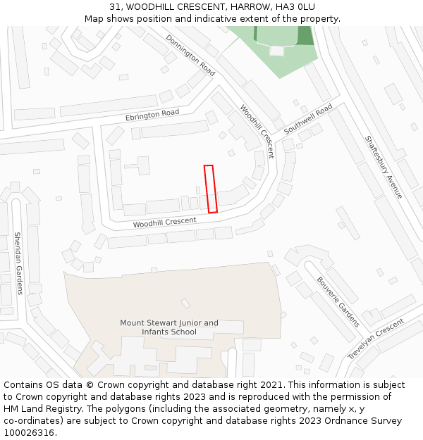 31, WOODHILL CRESCENT, HARROW, HA3 0LU: Location map and indicative extent of plot