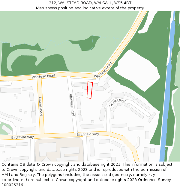 312, WALSTEAD ROAD, WALSALL, WS5 4DT: Location map and indicative extent of plot