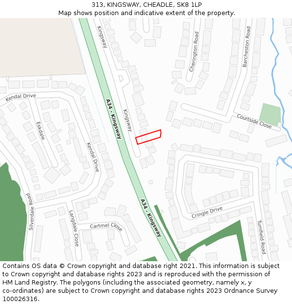 313, KINGSWAY, CHEADLE, SK8 1LP: Location map and indicative extent of plot