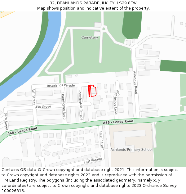 32, BEANLANDS PARADE, ILKLEY, LS29 8EW: Location map and indicative extent of plot