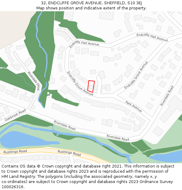 32, ENDCLIFFE GROVE AVENUE, SHEFFIELD, S10 3EJ: Location map and indicative extent of plot