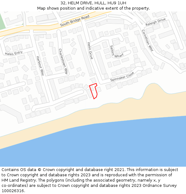 32, HELM DRIVE, HULL, HU9 1UH: Location map and indicative extent of plot
