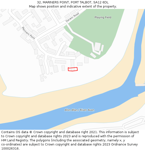 32, MARINERS POINT, PORT TALBOT, SA12 6DL: Location map and indicative extent of plot