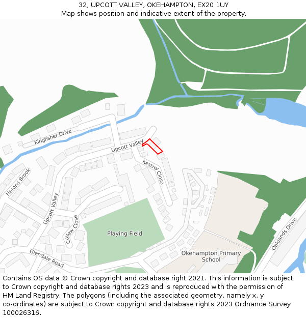 32, UPCOTT VALLEY, OKEHAMPTON, EX20 1UY: Location map and indicative extent of plot