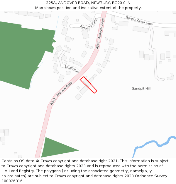 325A, ANDOVER ROAD, NEWBURY, RG20 0LN: Location map and indicative extent of plot