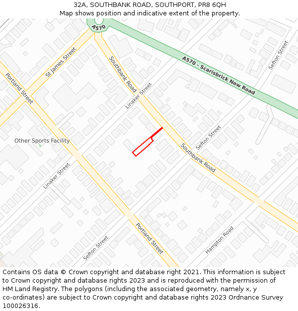 32A, SOUTHBANK ROAD, SOUTHPORT, PR8 6QH: Location map and indicative extent of plot