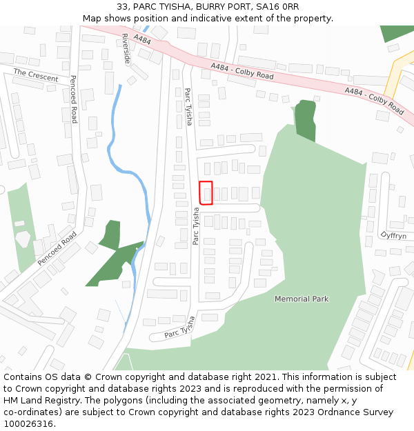 33, PARC TYISHA, BURRY PORT, SA16 0RR: Location map and indicative extent of plot
