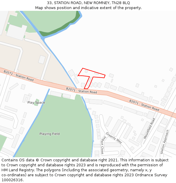 33, STATION ROAD, NEW ROMNEY, TN28 8LQ: Location map and indicative extent of plot