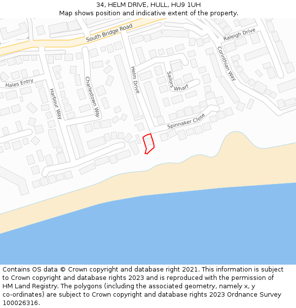 34, HELM DRIVE, HULL, HU9 1UH: Location map and indicative extent of plot