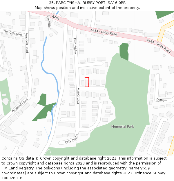 35, PARC TYISHA, BURRY PORT, SA16 0RR: Location map and indicative extent of plot