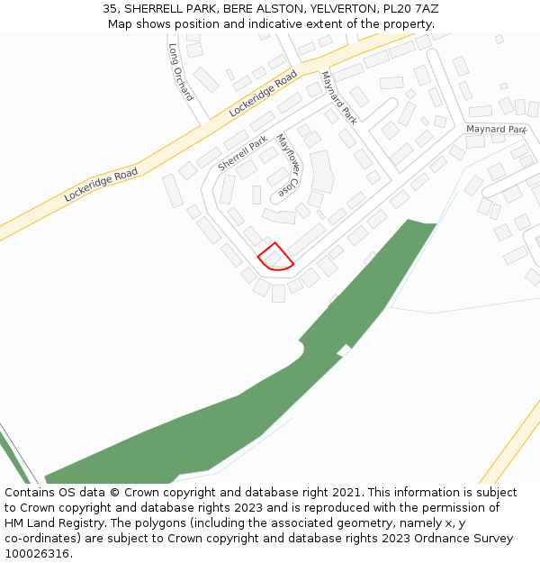35, SHERRELL PARK, BERE ALSTON, YELVERTON, PL20 7AZ: Location map and indicative extent of plot