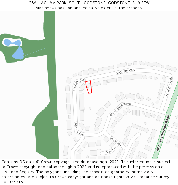 35A, LAGHAM PARK, SOUTH GODSTONE, GODSTONE, RH9 8EW: Location map and indicative extent of plot