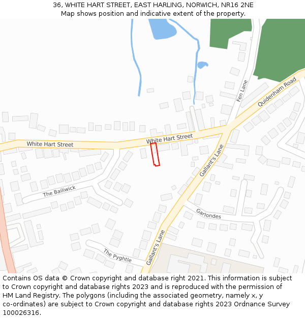 36, WHITE HART STREET, EAST HARLING, NORWICH, NR16 2NE: Location map and indicative extent of plot