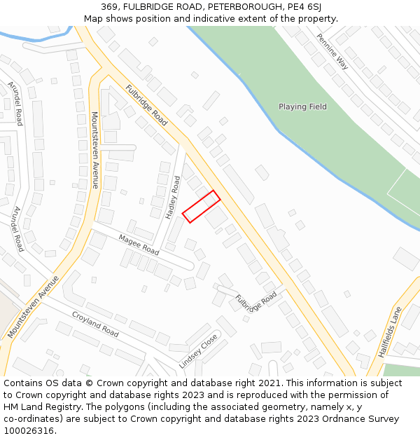 369, FULBRIDGE ROAD, PETERBOROUGH, PE4 6SJ: Location map and indicative extent of plot