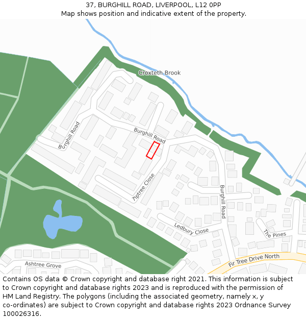 37, BURGHILL ROAD, LIVERPOOL, L12 0PP: Location map and indicative extent of plot