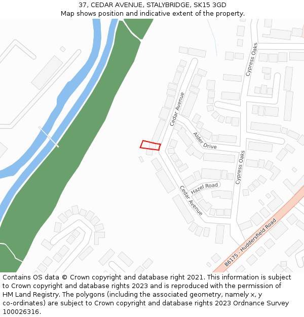 37, CEDAR AVENUE, STALYBRIDGE, SK15 3GD: Location map and indicative extent of plot