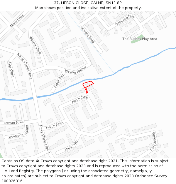 37, HERON CLOSE, CALNE, SN11 8PJ: Location map and indicative extent of plot