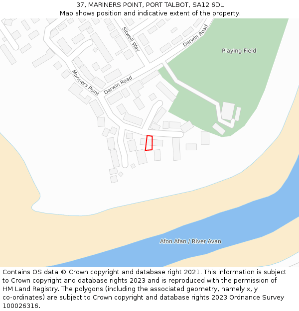 37, MARINERS POINT, PORT TALBOT, SA12 6DL: Location map and indicative extent of plot
