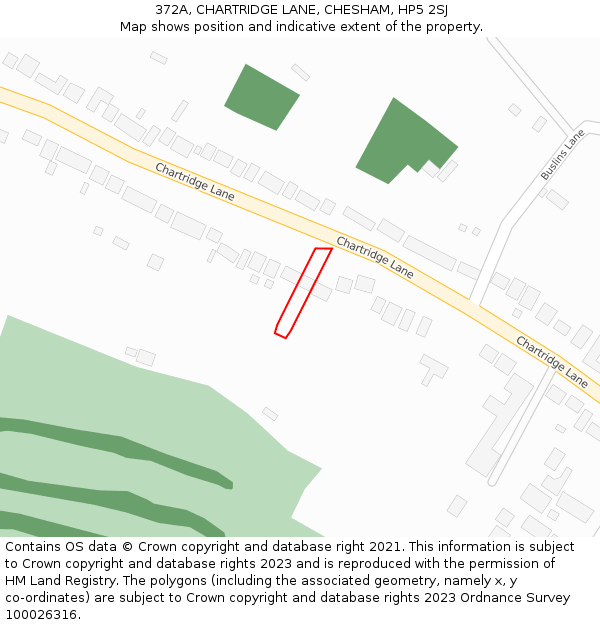 372A, CHARTRIDGE LANE, CHESHAM, HP5 2SJ: Location map and indicative extent of plot