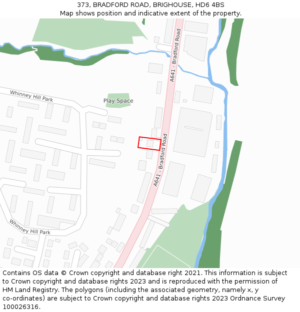 373, BRADFORD ROAD, BRIGHOUSE, HD6 4BS: Location map and indicative extent of plot