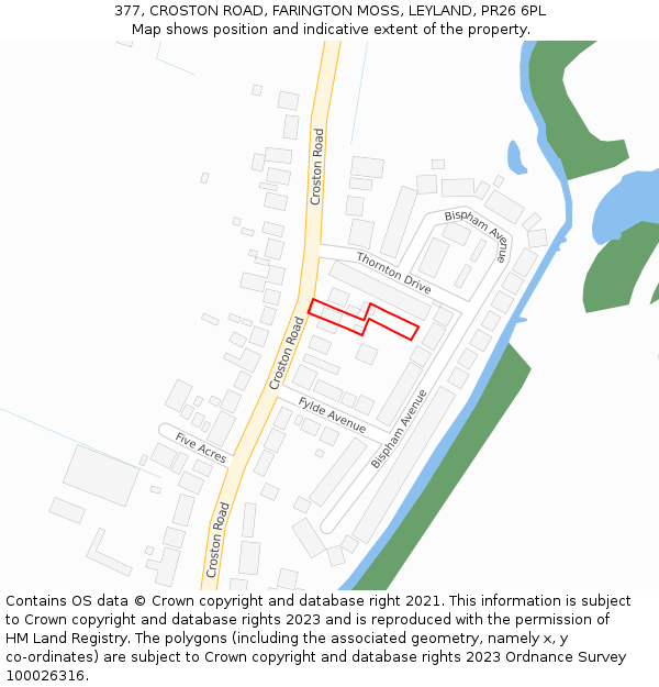 377, CROSTON ROAD, FARINGTON MOSS, LEYLAND, PR26 6PL: Location map and indicative extent of plot