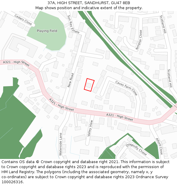 37A, HIGH STREET, SANDHURST, GU47 8EB: Location map and indicative extent of plot